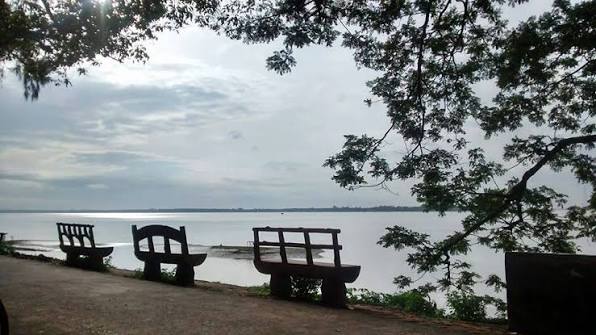 Benches along the Rupnarayan riverbank